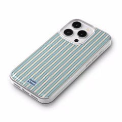 Cool Blue Preppy Striped iPhone Case