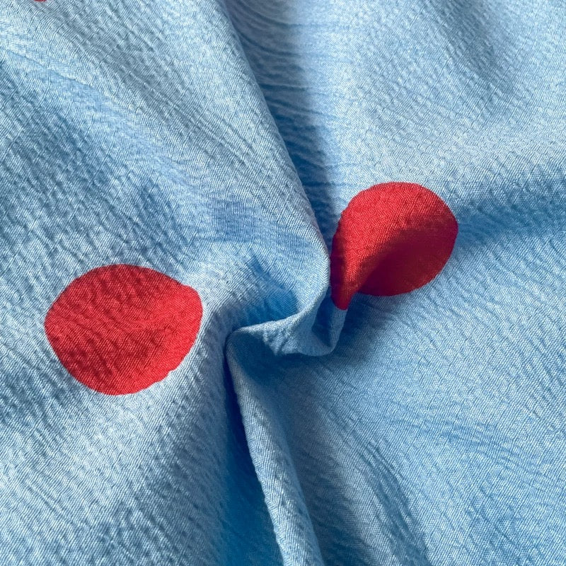 Blue & Red Polka Dot Duvet Cover Set