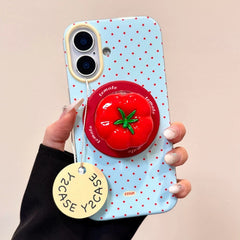 Blue Polka Dot Tomato iPhone Case
