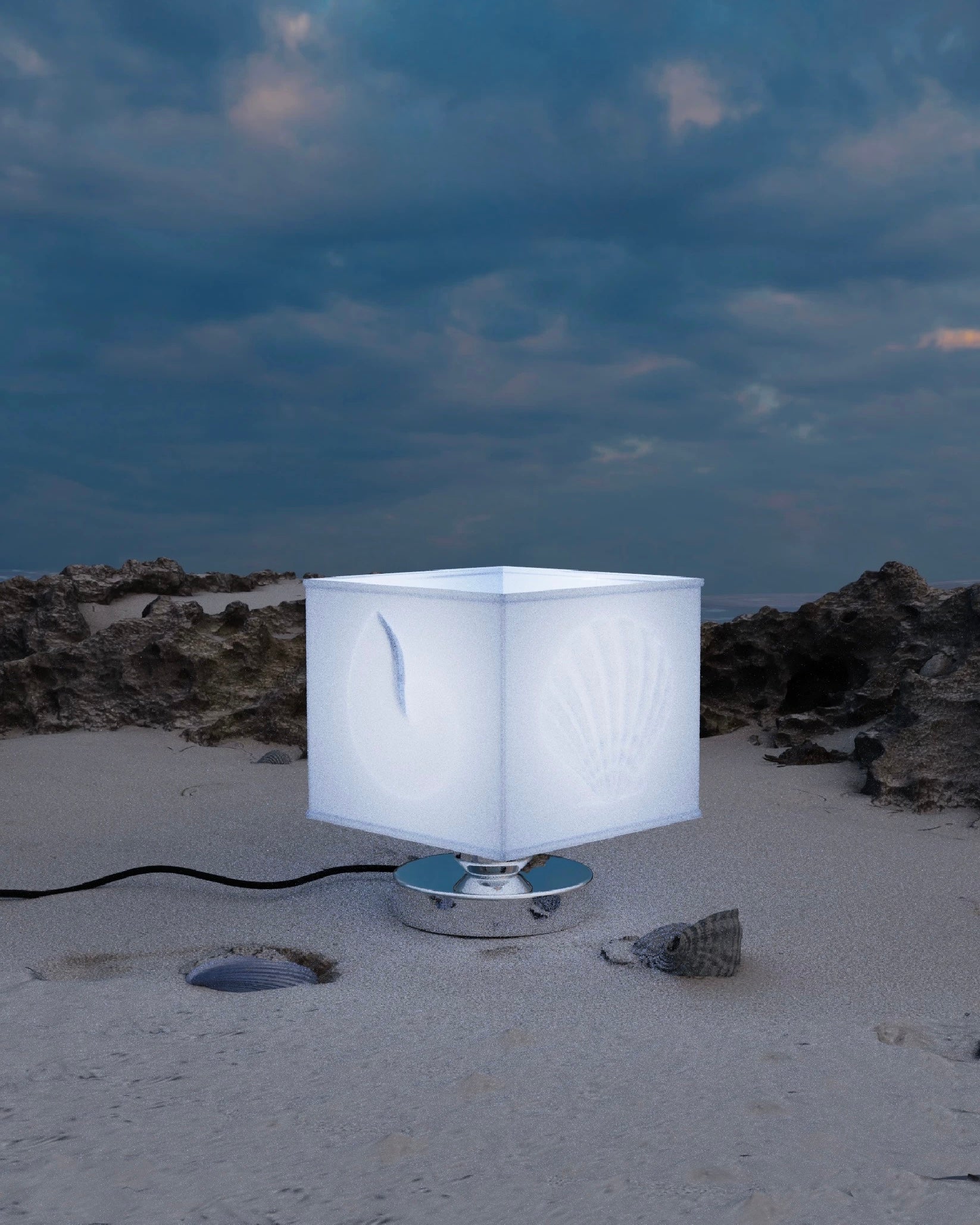Mermaidcore Blue Seashell Lamp