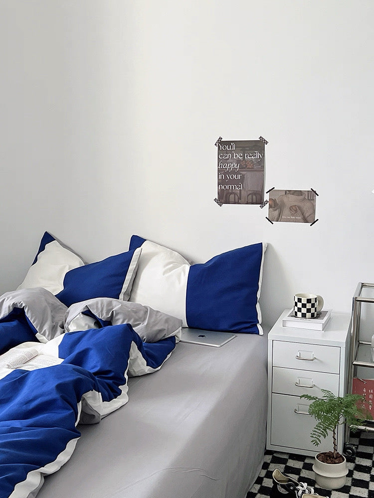 Minimalist Navy Duvet Cover Set
