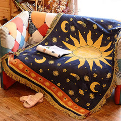 Celestial Sun & Moon Woven Blanket