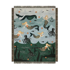 Mermaid Woven Throw Blanket