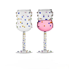 Colorful Dots Wine Goblet Glass