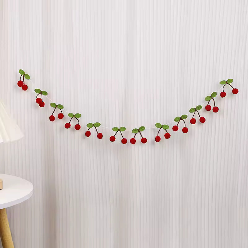 Cute Cherry Pom Pom Garland