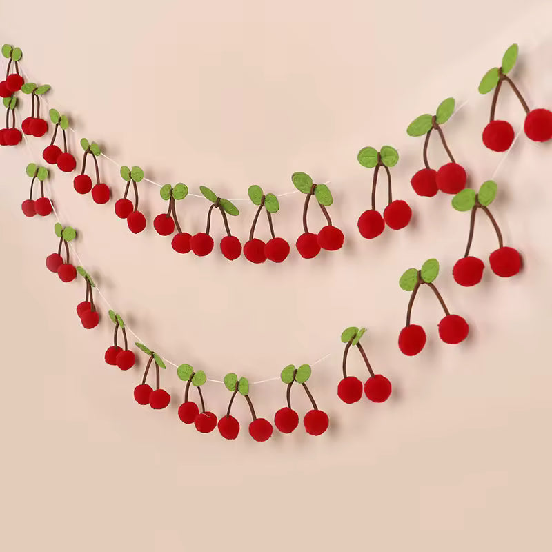 Cute Cherry Pom Pom Garland