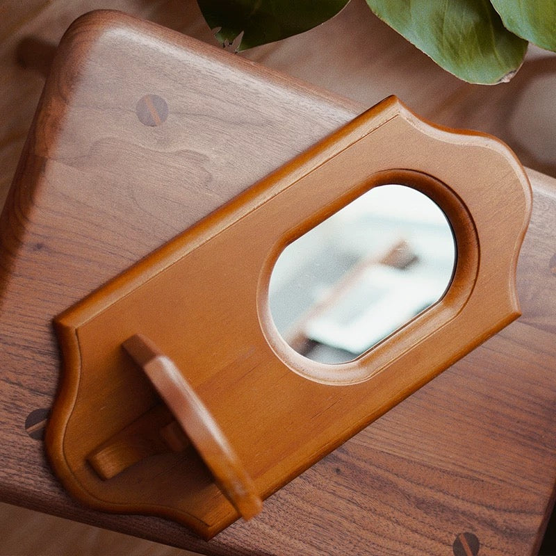 Rustic Farmhouse Wall Mirror Shelf
