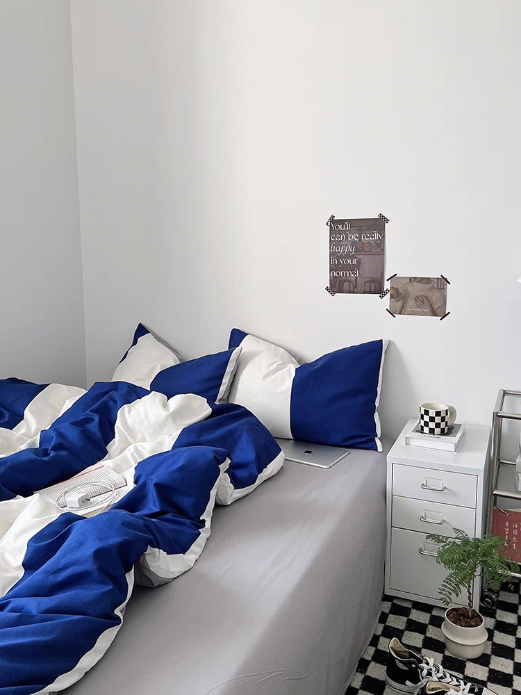 Minimalist Navy Duvet Cover Set