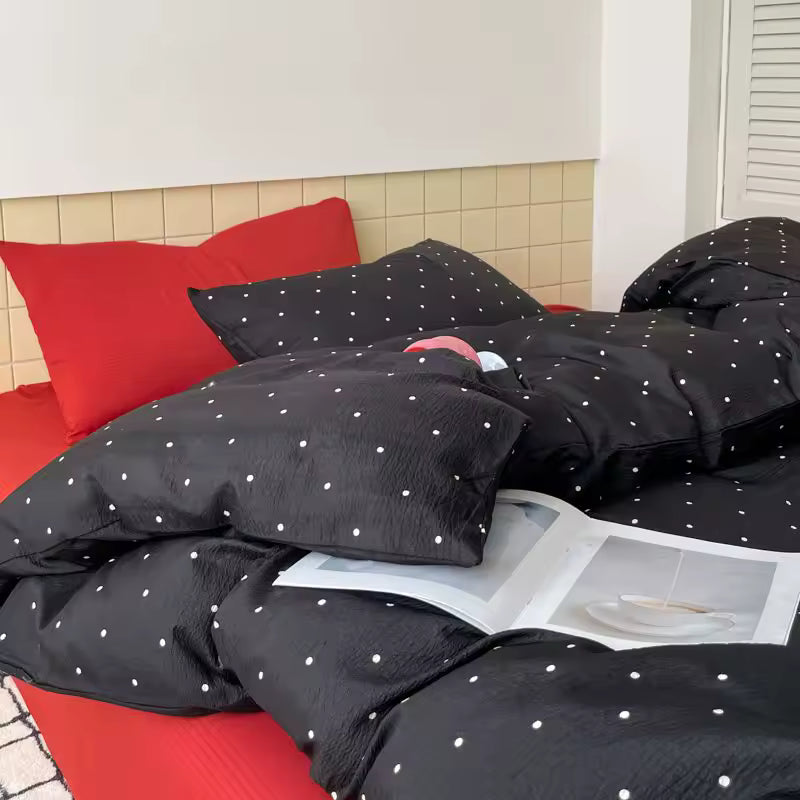Minimalist Black Polka Dot Bedding Set
