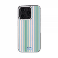 Cool Blue Preppy Striped iPhone Case