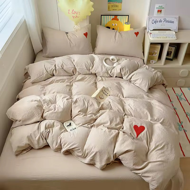 Pink Heart Pastel Bedding Set