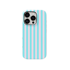 Glossy Turquoise & Pink Striped iPhone Case