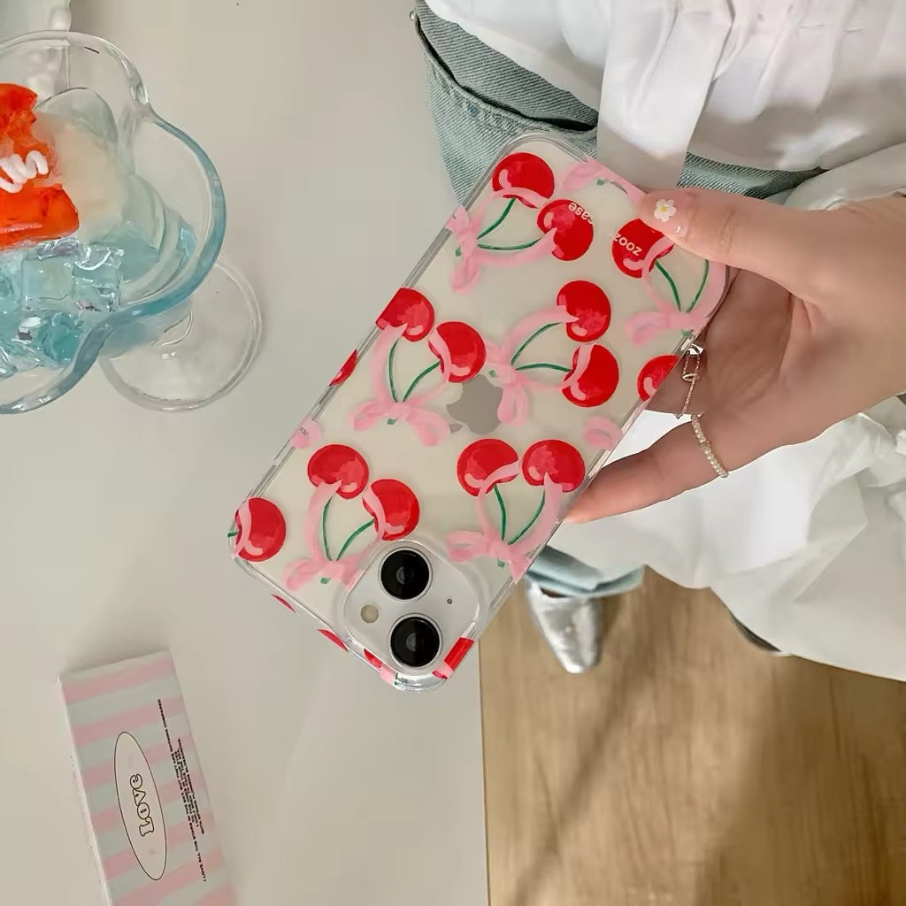 Coquette Cherry Bow iPhone Case