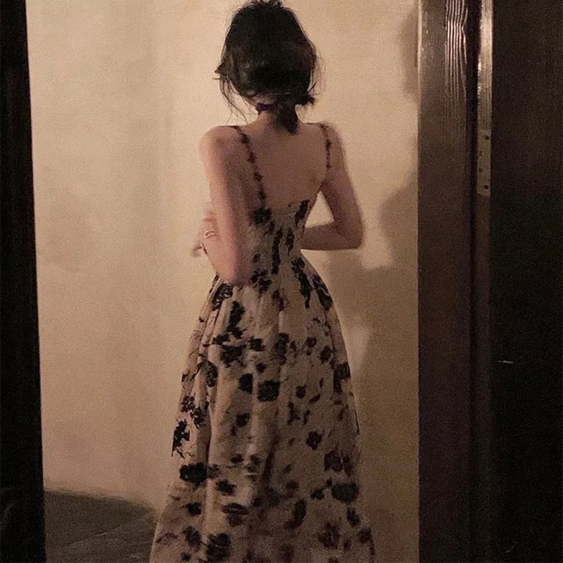 Floral Strap Midi Dress