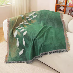 Grassland Sheep Woven Blanket