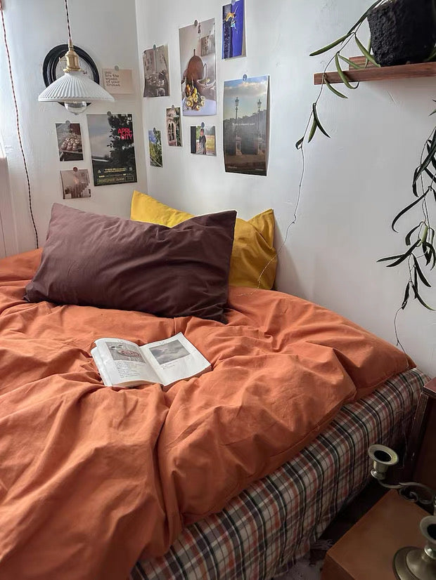 Terracotta Cotton Duvet Cover Set