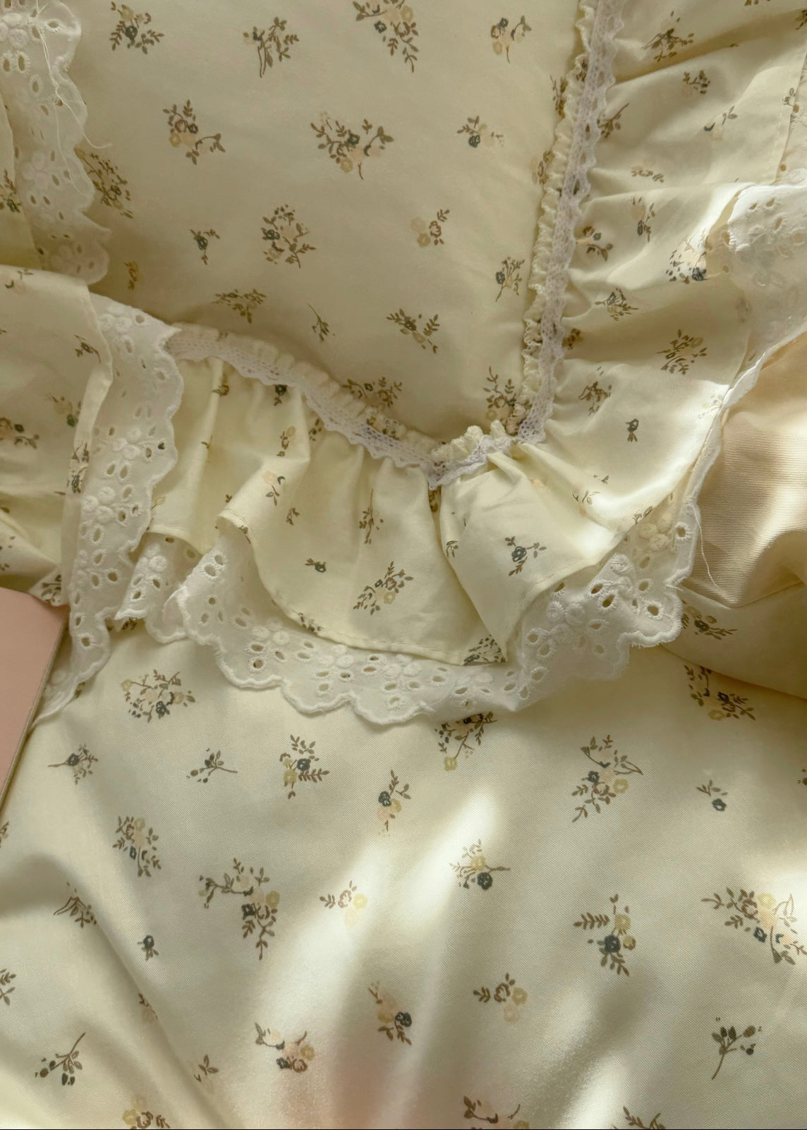 Ivory Floral Cotton Duvet Cover Set