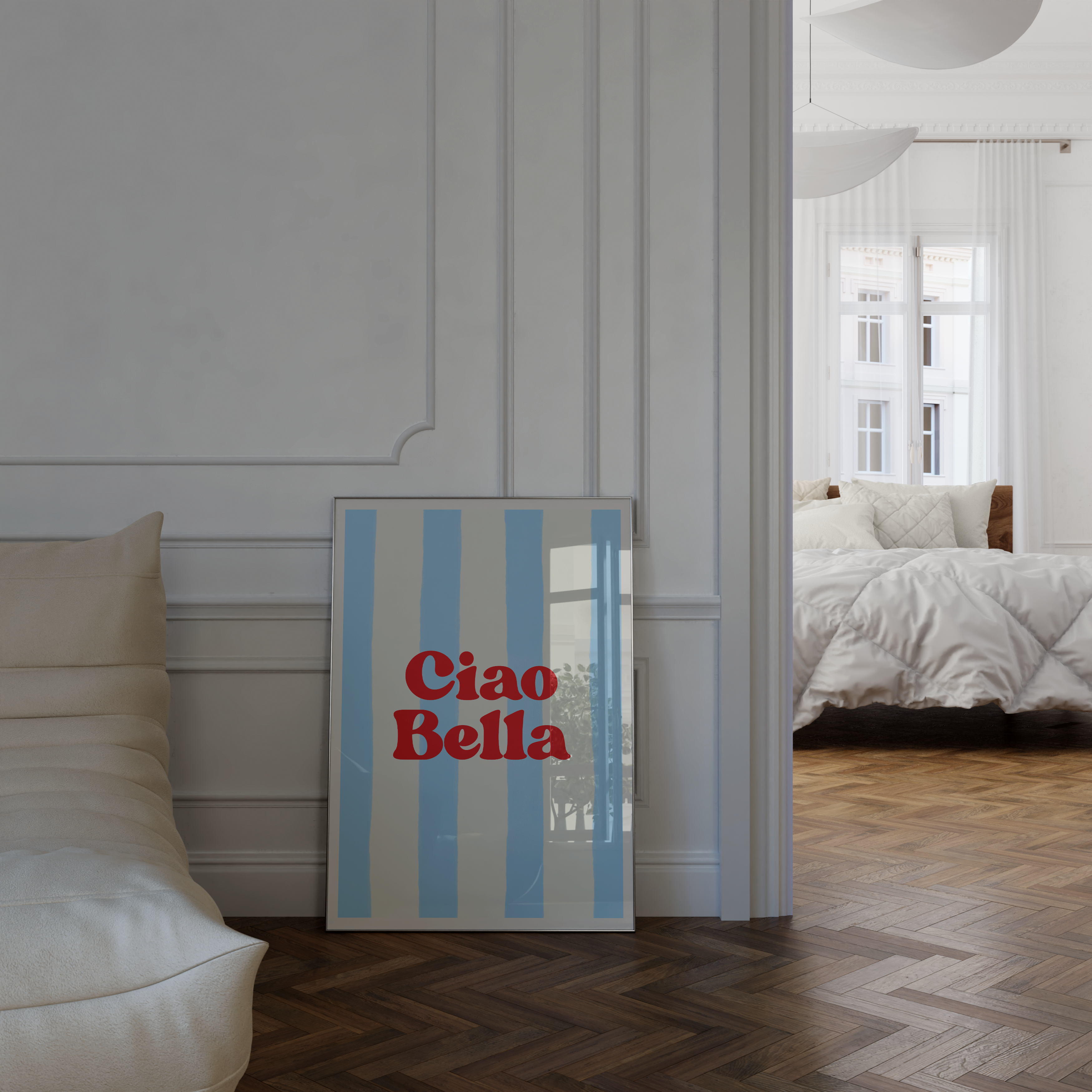 Blue Stripe Coastal Poster Set