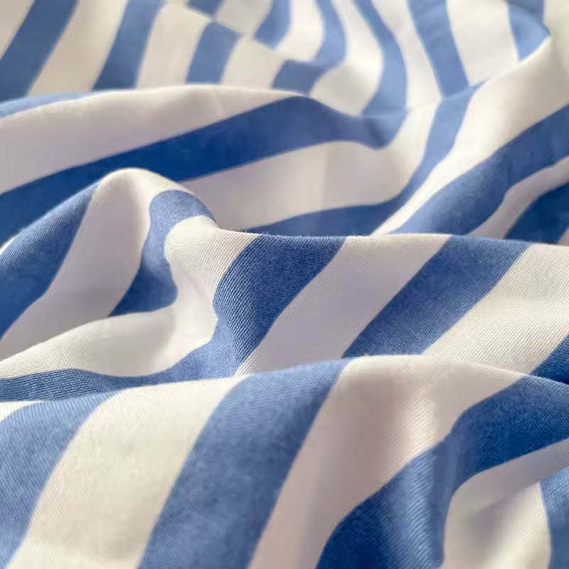 Blue Striped Bedding Set