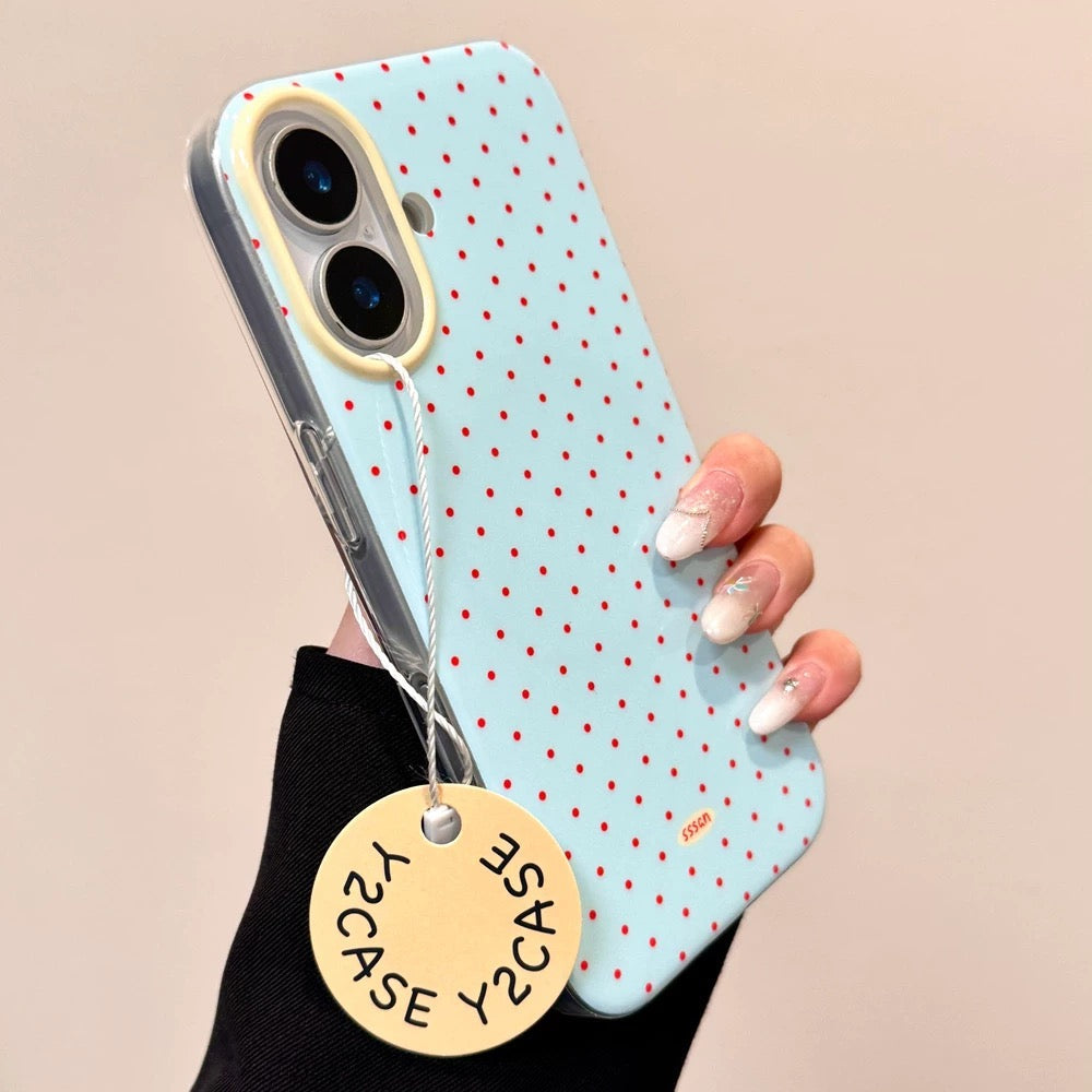 Blue Polka Dot Tomato iPhone Case