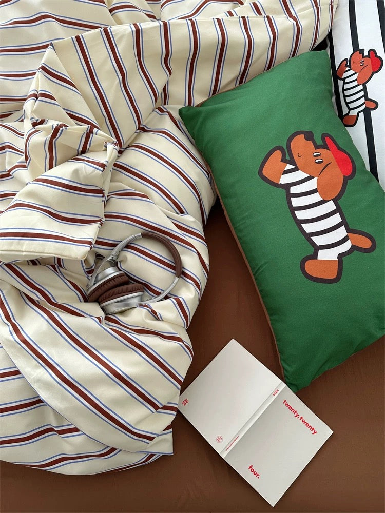 Cartoon Puppy Embroidered Bedding Set