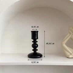 Decorative Black Glass Candle Holder