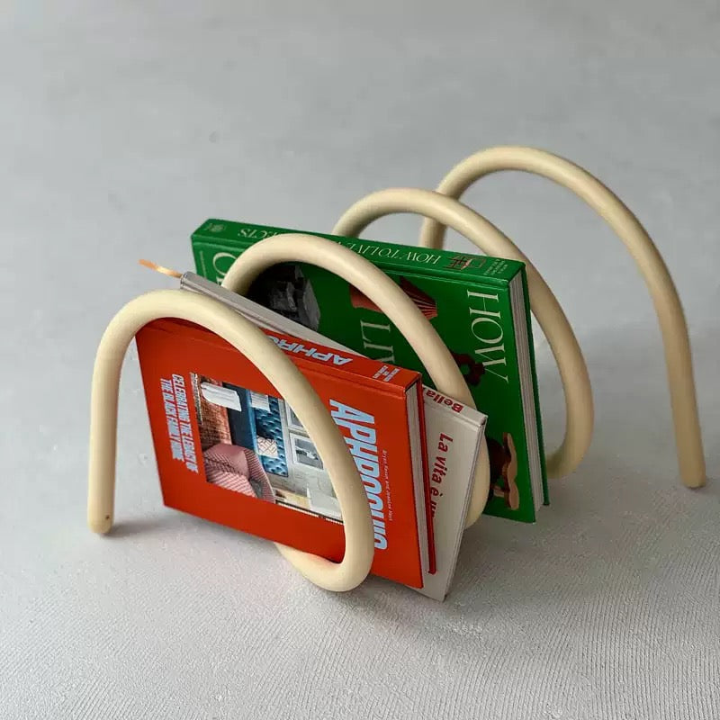 Modern Spring Metal Book Rack