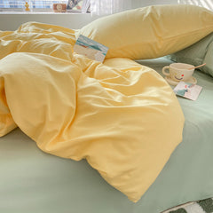 Soft Yellow & Green Duvet Cover Set