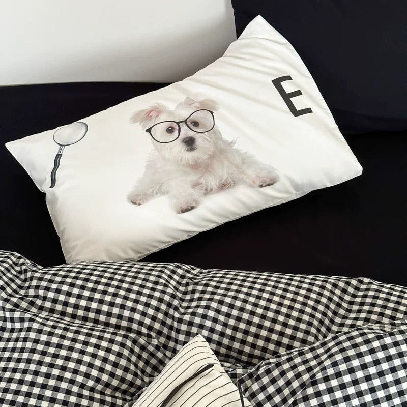 Cute Graphic Cotton Pillowcase