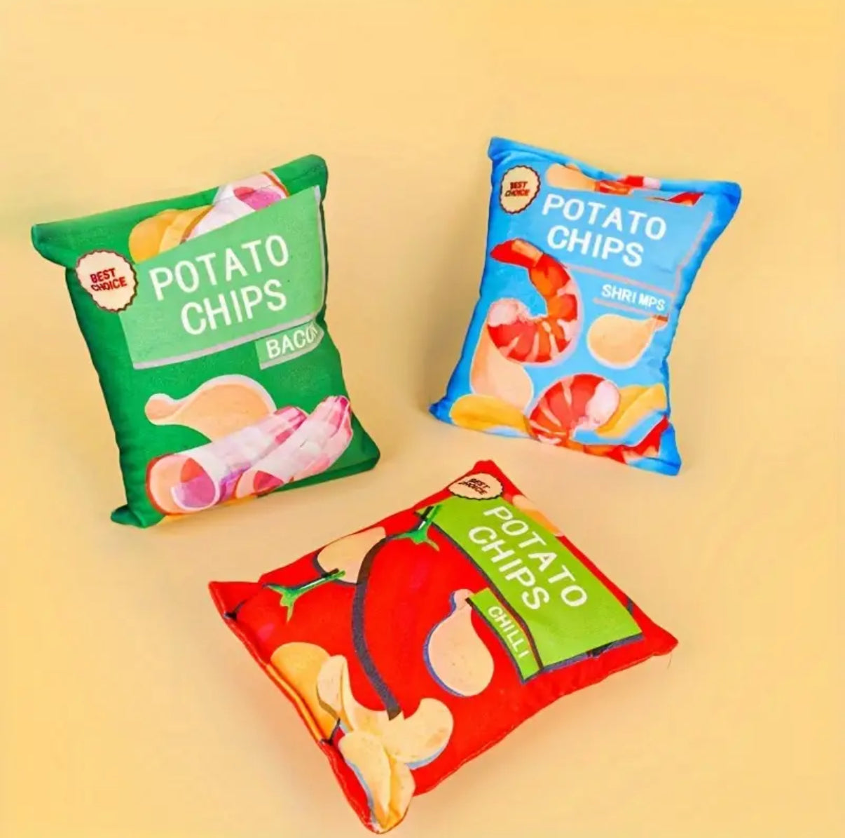 Plush Potato Chips Dog Toy