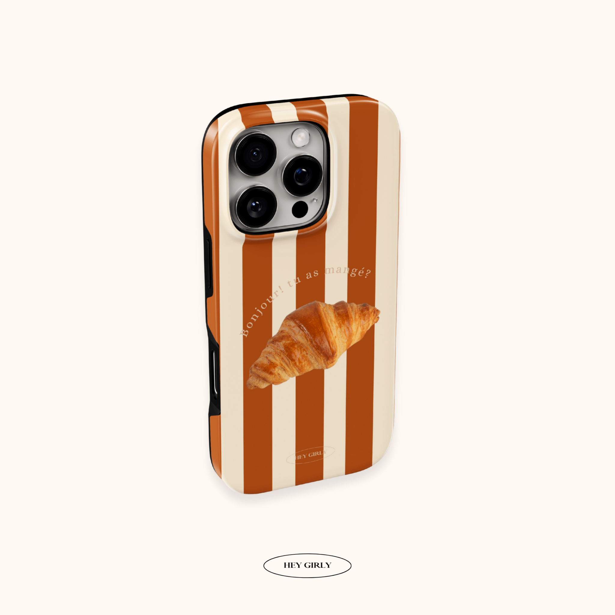 French Croissant Striped iPhone Case
