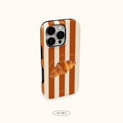 French Croissant Striped iPhone Case