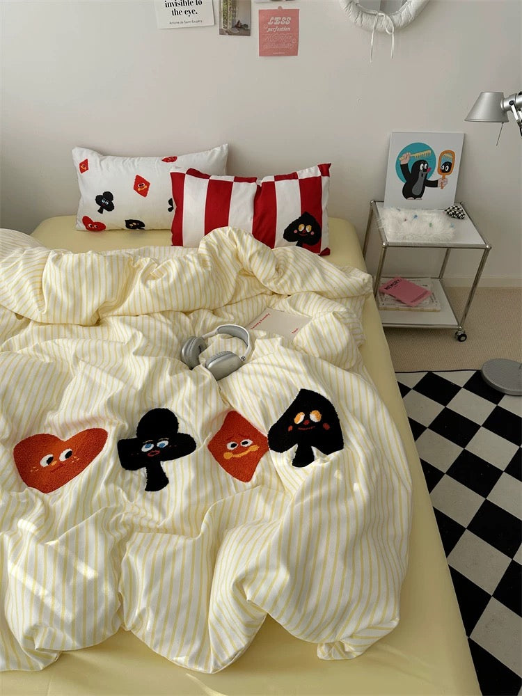 Cartoon Playing Card Bedding Set