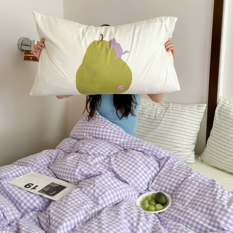 Cute Graphic Cotton Pillowcase