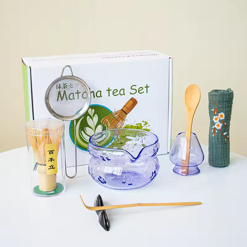 Pink & Purple Glass Matcha Set