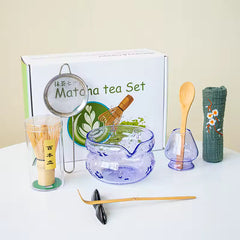 Pink & Purple Glass Matcha Set
