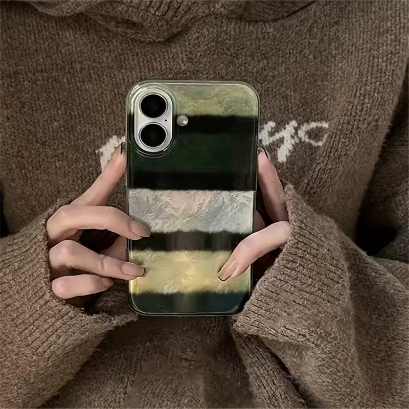 Retro Green Stripe iPhone Case