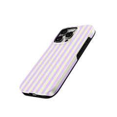Lavender Preppy Striped iPhone Case