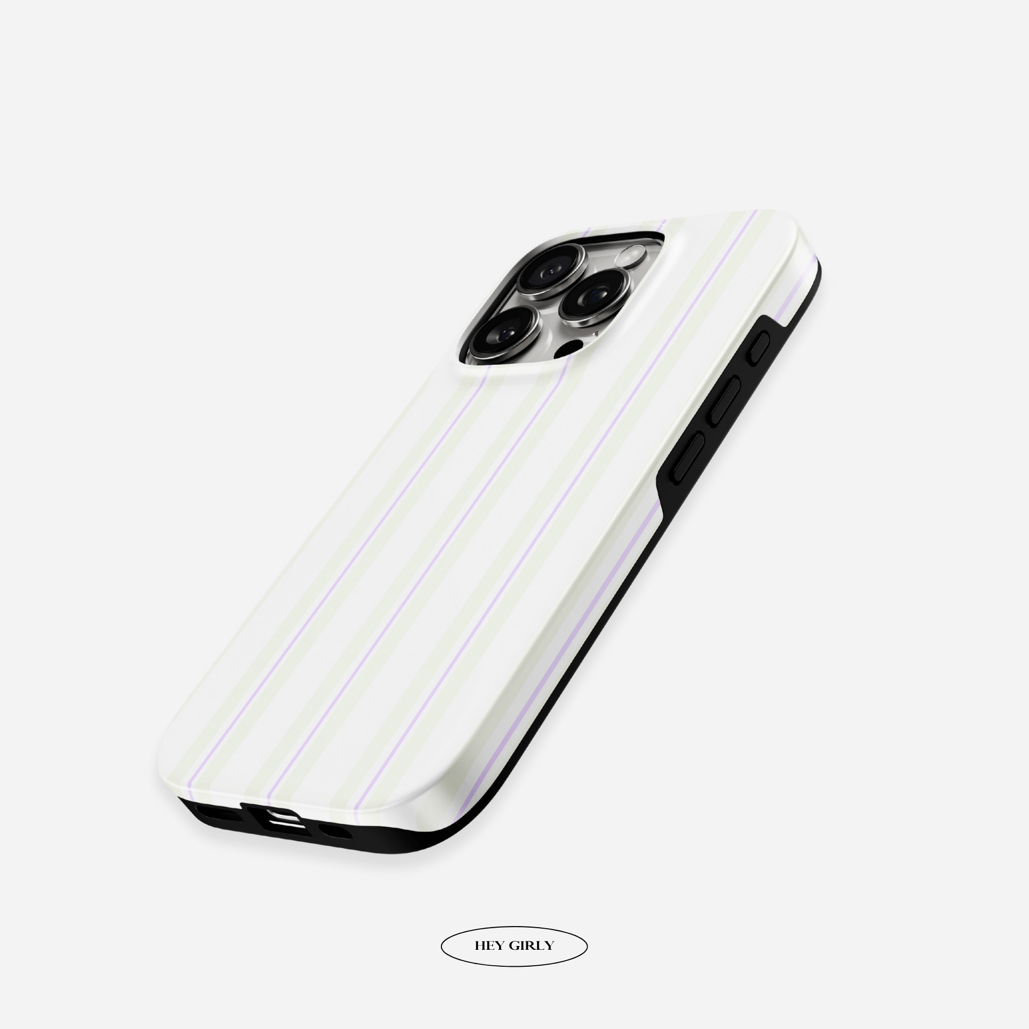 Cream & Lilac Striped iPhone Case