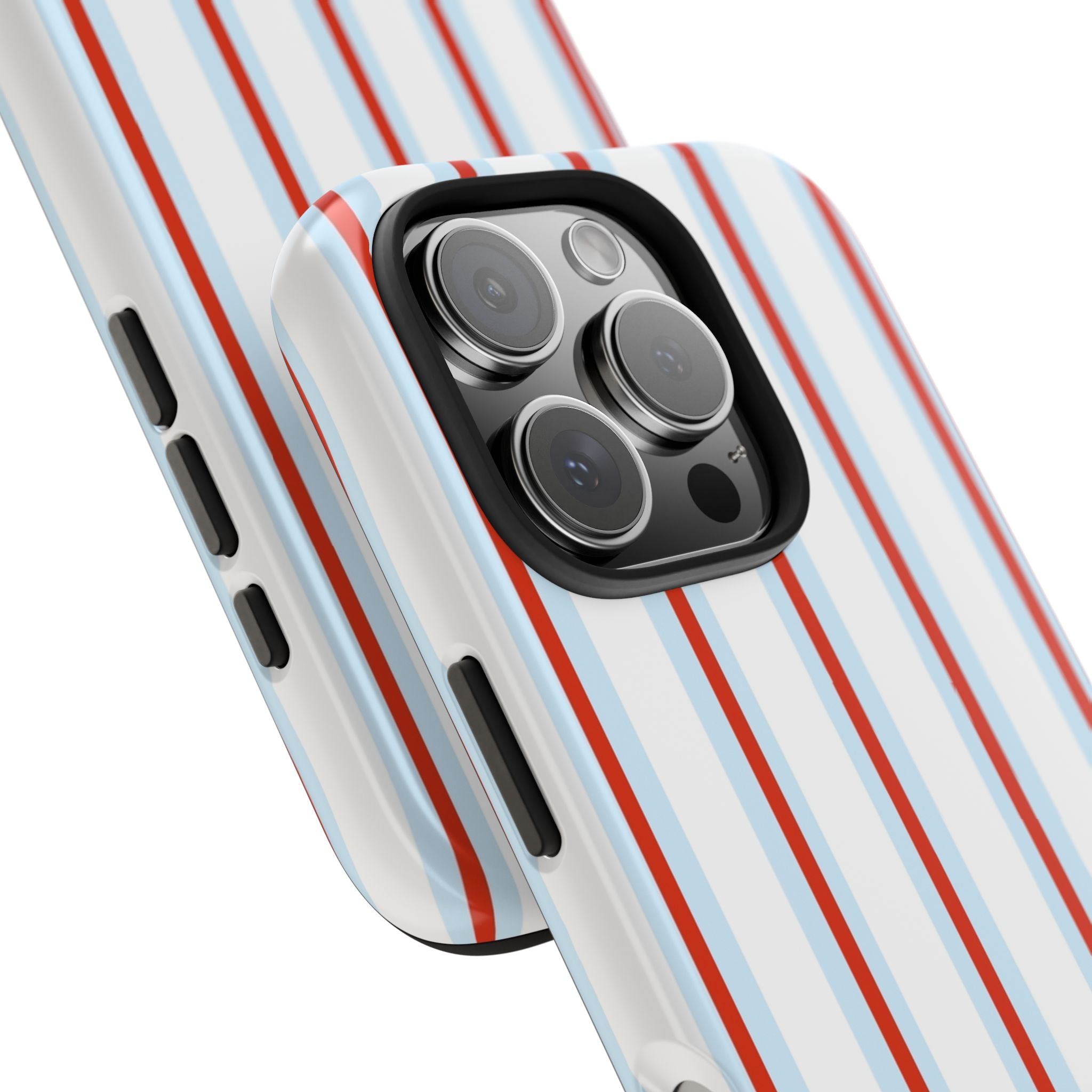 Retro Red & Blue Striped iPhone Case