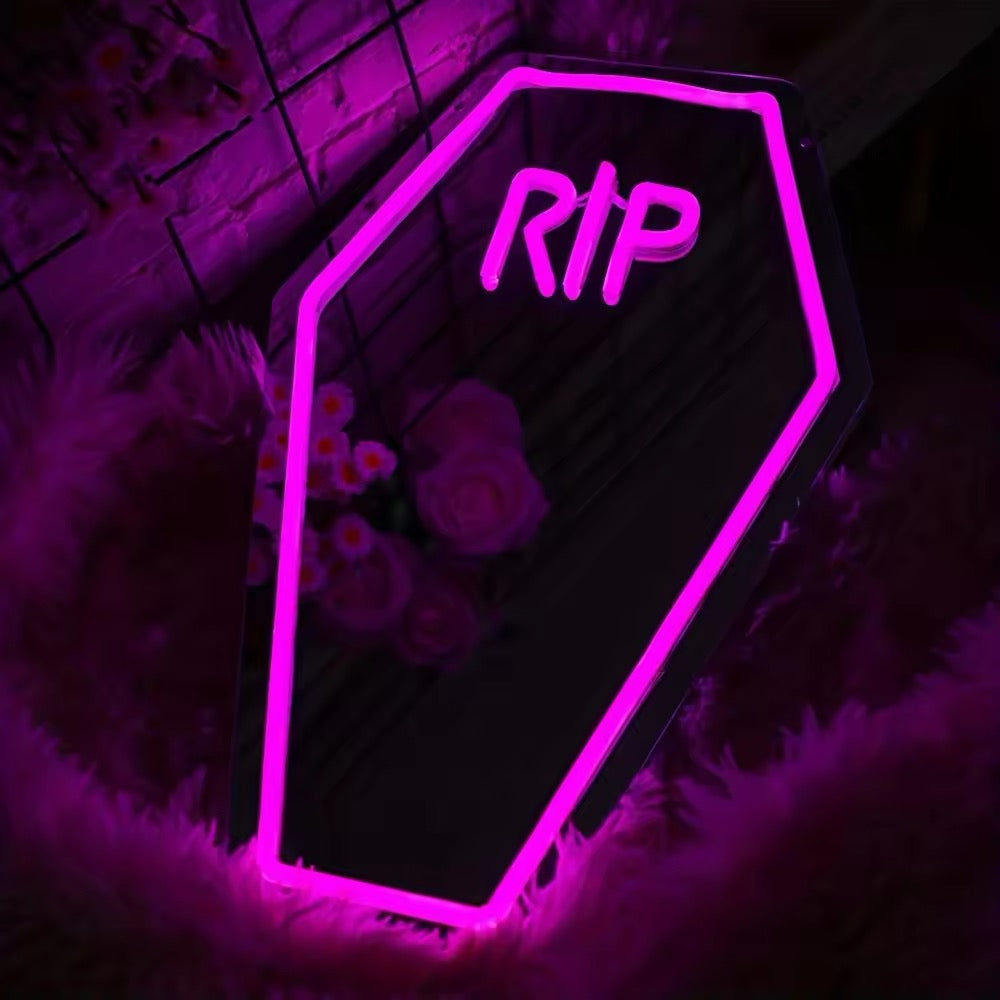 Coffin Neon Mirror Sign