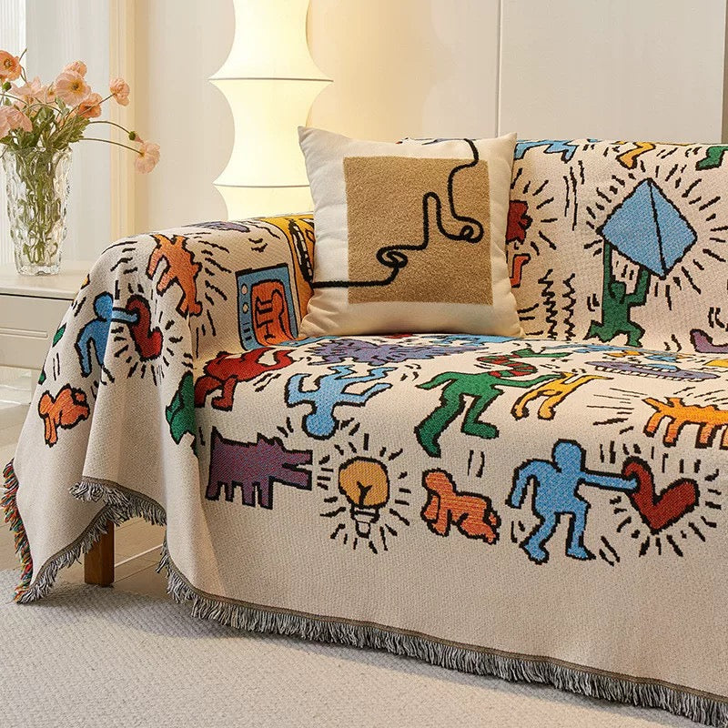 Retro Art Throw Blanket