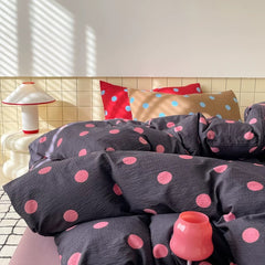 Gray Polka Dot Duvet Cover Set