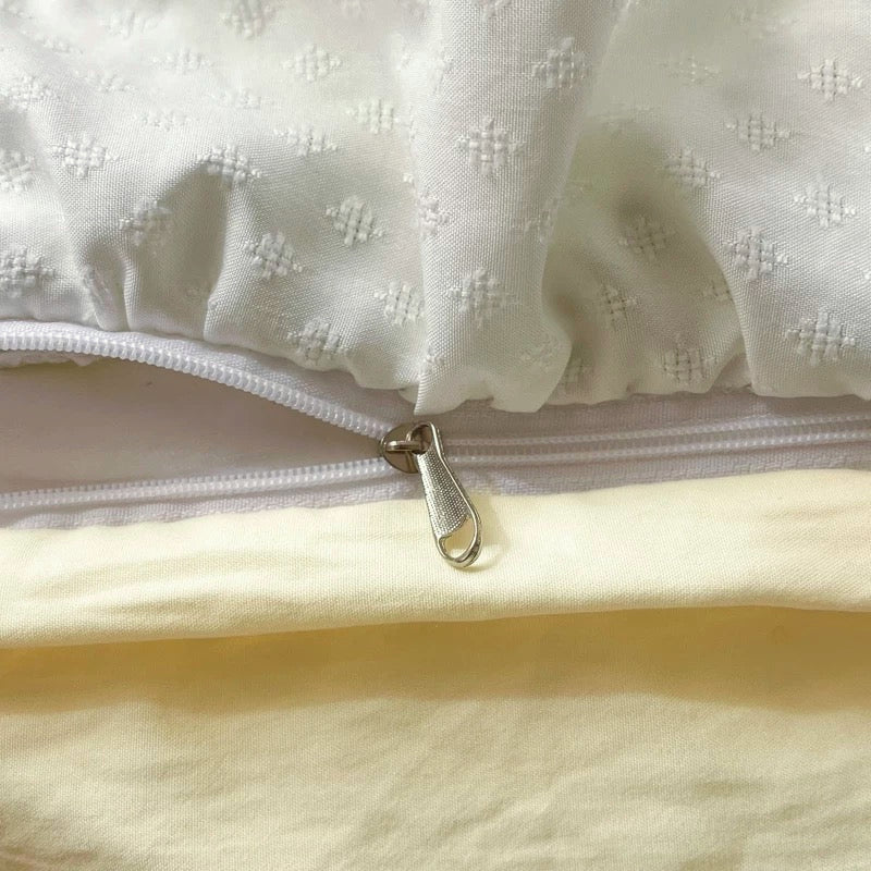 Green & Cream Ruffle Bedding Set