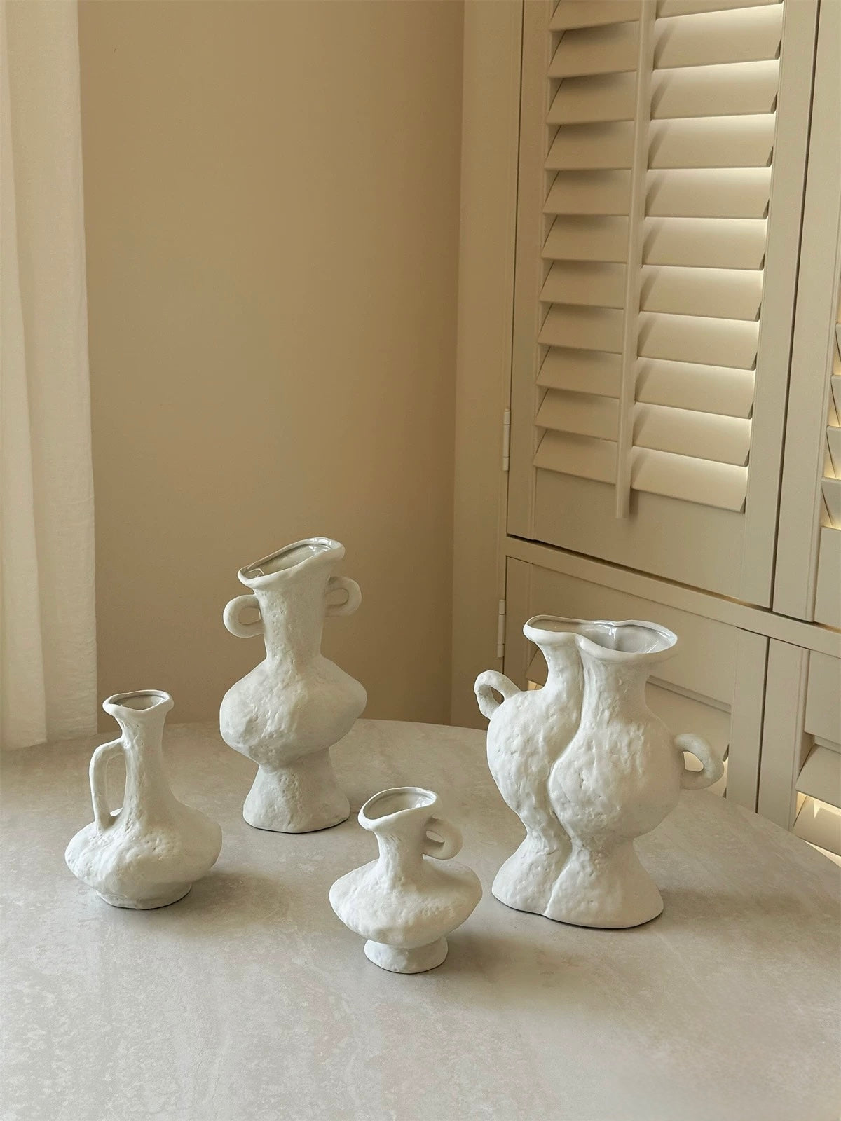 Japandi Minimalist Ceramic White Vase