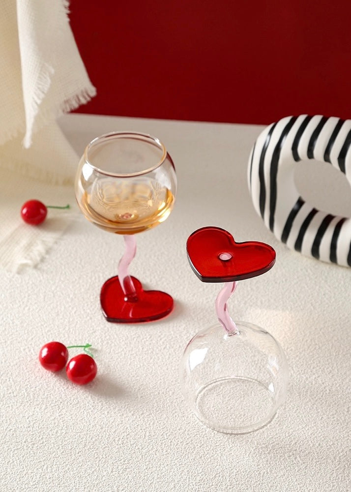 Aesthetic Heart Shaped Wine Glass