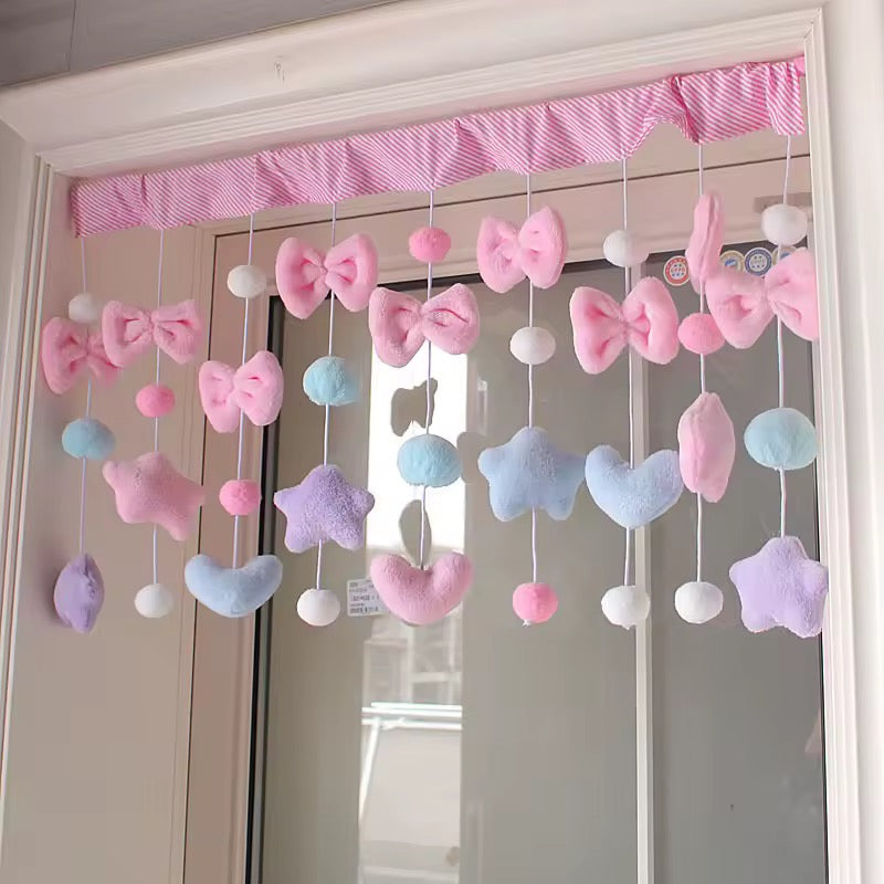 Soft Girl Pastel Bow Curtain