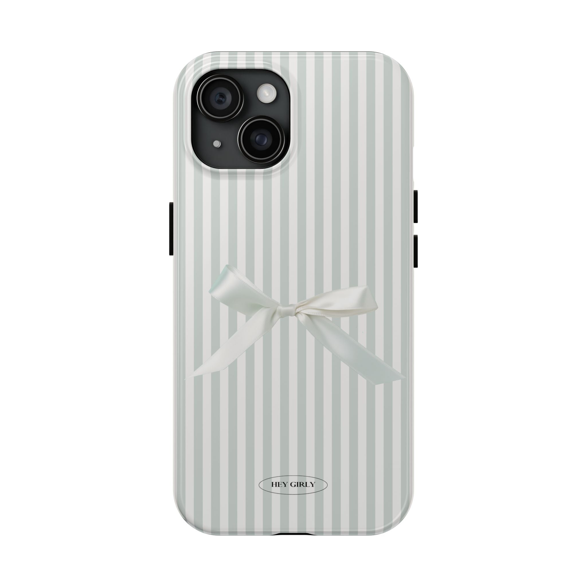 Gray Bow Striped iPhone Case
