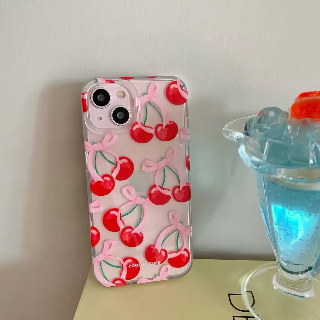 Coquette Cherry Bow iPhone Case