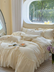 Cream Ruffle Princess Bedding Set